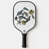 抽象芸術の貝殻を漬け玉のパドル ピックルボールラケット (裏面)