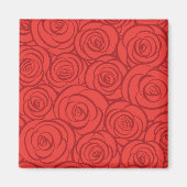 抽象芸術の赤いバラの背景 マグネット (正面)