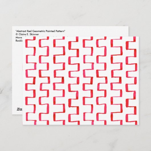 抽象芸術の赤い幾何絵を描パターン ポストカード (正面/裏面)