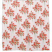 抽象芸術の赤い果実の植物学 シャワーカーテン (正面)