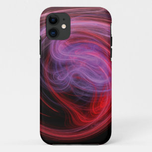 抽象芸術の赤い波 iPhone 11 ケース