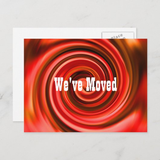 抽象芸術の赤い渦巻き型の新しいアドレス 案内ポストカード (正面/裏面)