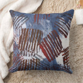 抽象芸術の赤い線（青） クッション (ブランケット)