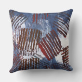 抽象芸術の赤い線（青） クッション (裏面)