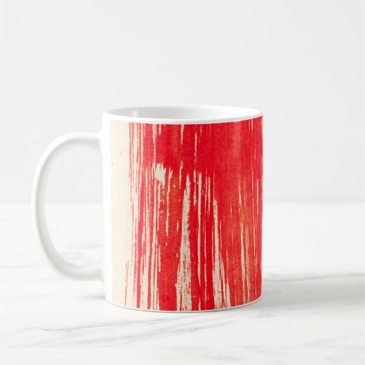 抽象芸術の赤い背景（水色） コーヒーマグカップ (左)