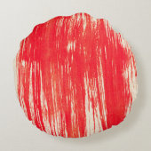 抽象芸術の赤い背景（水色） ラウンドクッション (裏面)