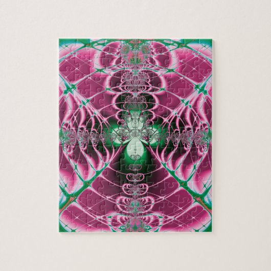 抽象芸術の赤い花 ジグソーパズル (縦)