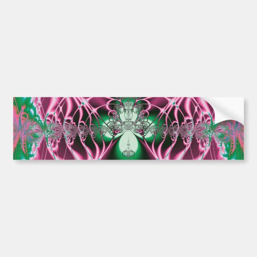 抽象芸術の赤い花 バンパーステッカー (正面)