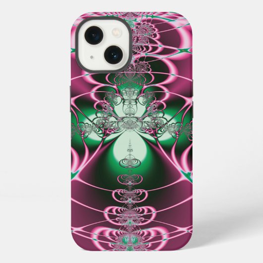 抽象芸術の赤い花 iPhoneケース (裏面)