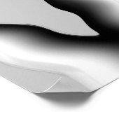 抽象芸術の赤い黒と白の波、ジグザグのパターン、 ポスター (角)