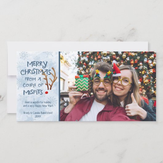 抽象芸術の赤い鼻のトナカイ、ミスフィット シーズンカード (正面)