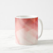 抽象芸術の赤とピンクの背景に白い輪  コーヒーマグカップ (正面右)