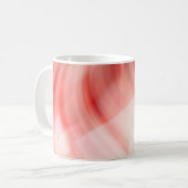 抽象芸術の赤とピンクの背景に白い輪  コーヒーマグカップ (正面左)