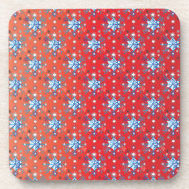 抽象芸術の赤と青のクリスマスの雪 コースター