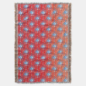 抽象芸術の赤と青のクリスマスの雪 スローブランケット (正面縦)