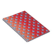 抽象芸術の赤と青のクリスマスの雪 ノートブック (右側)