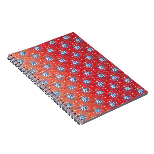 抽象芸術の赤と青のクリスマスの雪 ノートブック (右側)