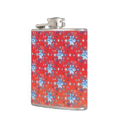 抽象芸術の赤と青のクリスマスの雪 フラスク (左)