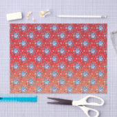 抽象芸術の赤と青のクリスマスの雪 薄葉紙 (クラフト)