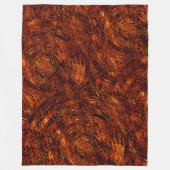 抽象芸術の赤みを帯びた黄金色の帯 フリースブランケット (正面)