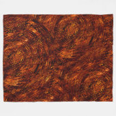 抽象芸術の赤みを帯びた黄金色の帯 フリースブランケット (正面(横))