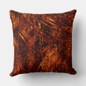 抽象芸術の赤みを帯びた黄金色の色合いの曲がった帯 クッション (裏面)