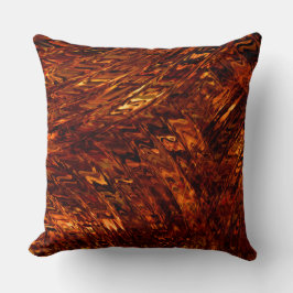 抽象芸術の赤みを帯びた黄金色の色合いの曲がった帯 クッション