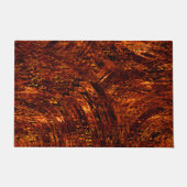抽象芸術の赤みを帯びた黄金色の色合いの曲がった帯 ドアマット (正面)