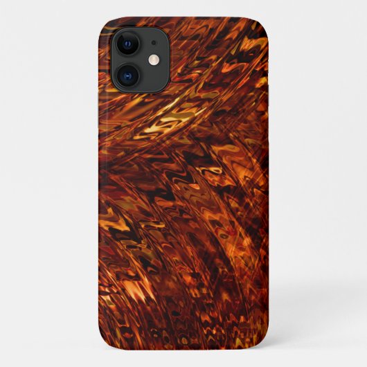 抽象芸術の赤みを帯びた黄金色の色合いの曲がった帯 Case-Mate iPhoneケース (裏面)