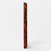 抽象芸術の赤みを帯びた黄金色の色合いの曲がった帯 Case-Mate iPhoneケース (裏面/左)