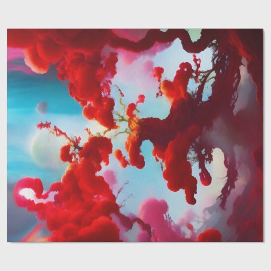 抽象芸術の赤木 ラッピングペーパー (フラット)