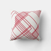 抽象芸術の赤線と正方形 クッション (裏面)