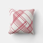 抽象芸術の赤線と正方形 クッション (正面)