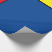 抽象芸術の赤、黄、青のブロック ラッピングペーパー (角)