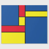 抽象芸術の赤、黄、青のブロック ラッピングペーパー (フラット)