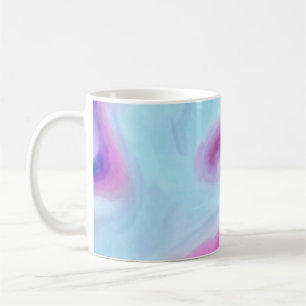 抽象芸術の超現実的な背景非常にカラフル コーヒーマグカップ