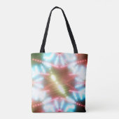 抽象芸術の輝くネオンの背景に光と星 トートバッグ (裏面)