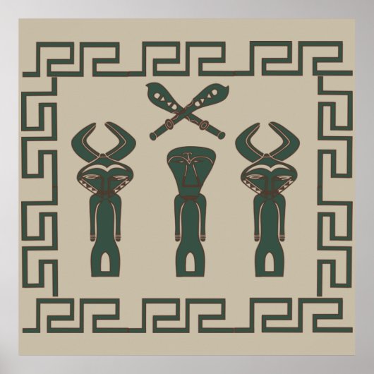 抽象芸術の部族の儀式シーン ポスター (正面)