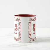 抽象芸術の部族の儀式シーン マグカップ (中央)