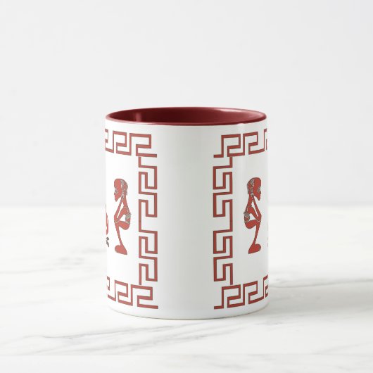 抽象芸術の部族の儀式シーン マグカップ (中央)