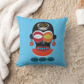 抽象芸術の部族カラフルマスク クッション (ブランケット)