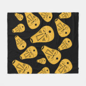 抽象芸術の部族的マスク フリースブランケット (正面(横))