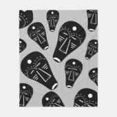 抽象芸術の部族的マスク フリースブランケット (正面)