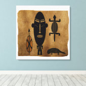 抽象芸術の部族芸術 キャンバスプリント (インサイチュ (ウッドフロア))