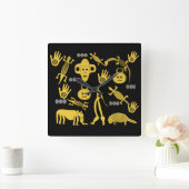 抽象芸術の部族芸術 スクエア壁時計 (ホーム)