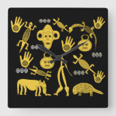 抽象芸術の部族芸術 スクエア壁時計 (正面)