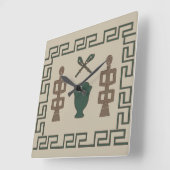 抽象芸術の部族芸術 スクエア壁時計 (傾斜)