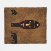 抽象芸術の部族芸術 フリースブランケット (正面(横))