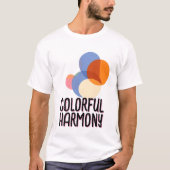 抽象芸術の重なり合うカラー円 Tシャツ (正面)