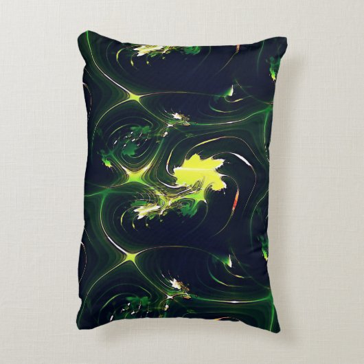 抽象芸術の金属の葉は派手な痕跡を持ち、暗い上に アクセントクッション (裏面(縦))